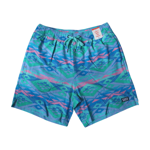 Saxx Swimwear Oh Buoy Stretch Volley Swim Shorts 5" - Geo-Gradient Multi