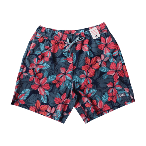 Saxx Swimwear Oh Buoy Stretch Volley Swim Shorts 7" - Deep Jungle Maritime