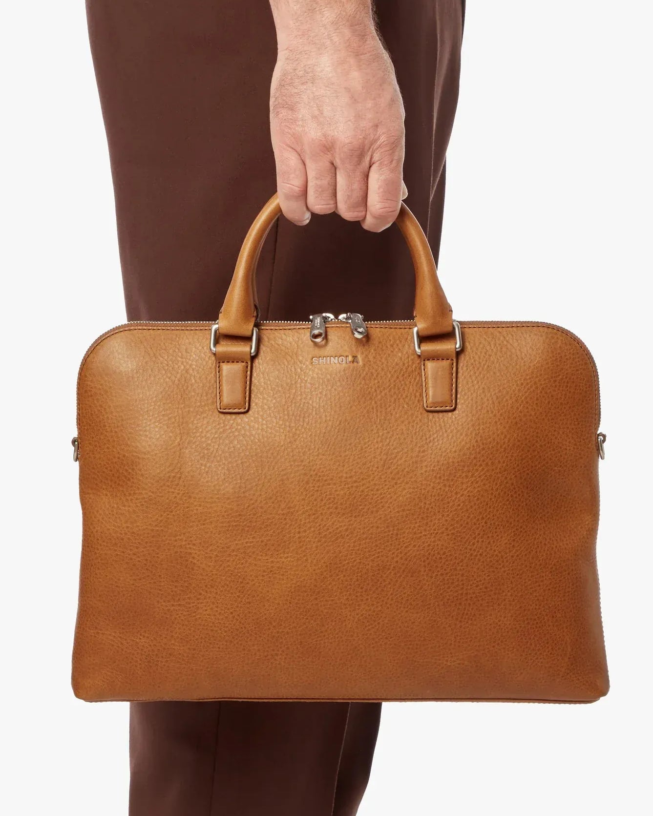 Shinola Luggage Portfolio Briefcase in Tan