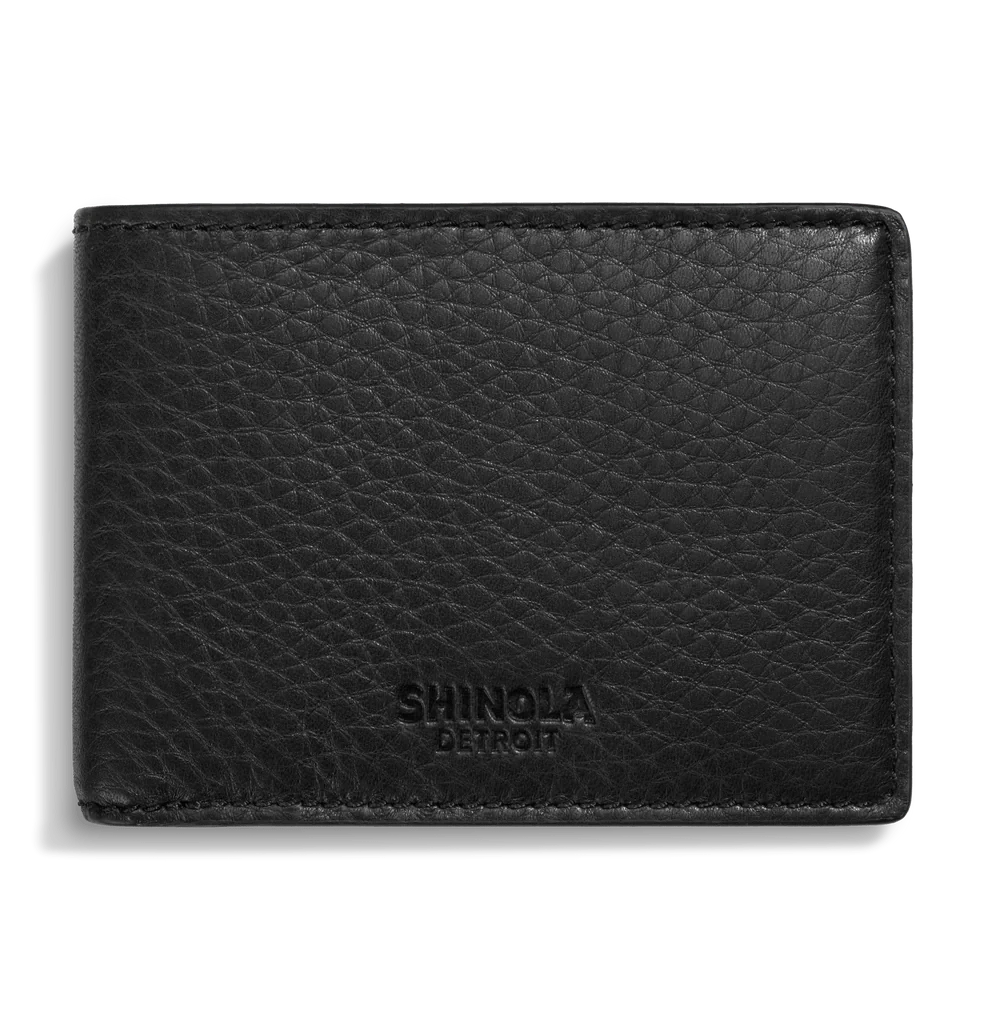 Shinola Wallets Slim Bifold Wallet Black