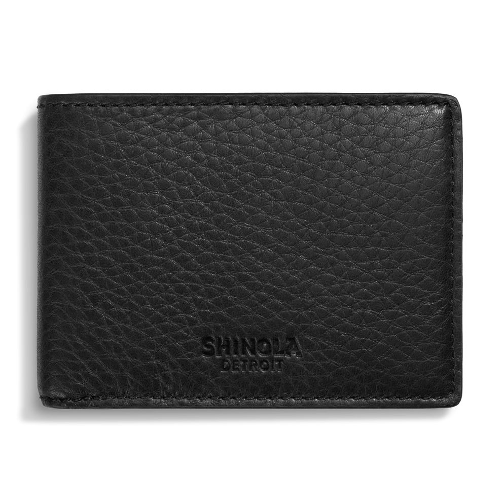 Shinola Wallets Slim Bifold Wallet Black