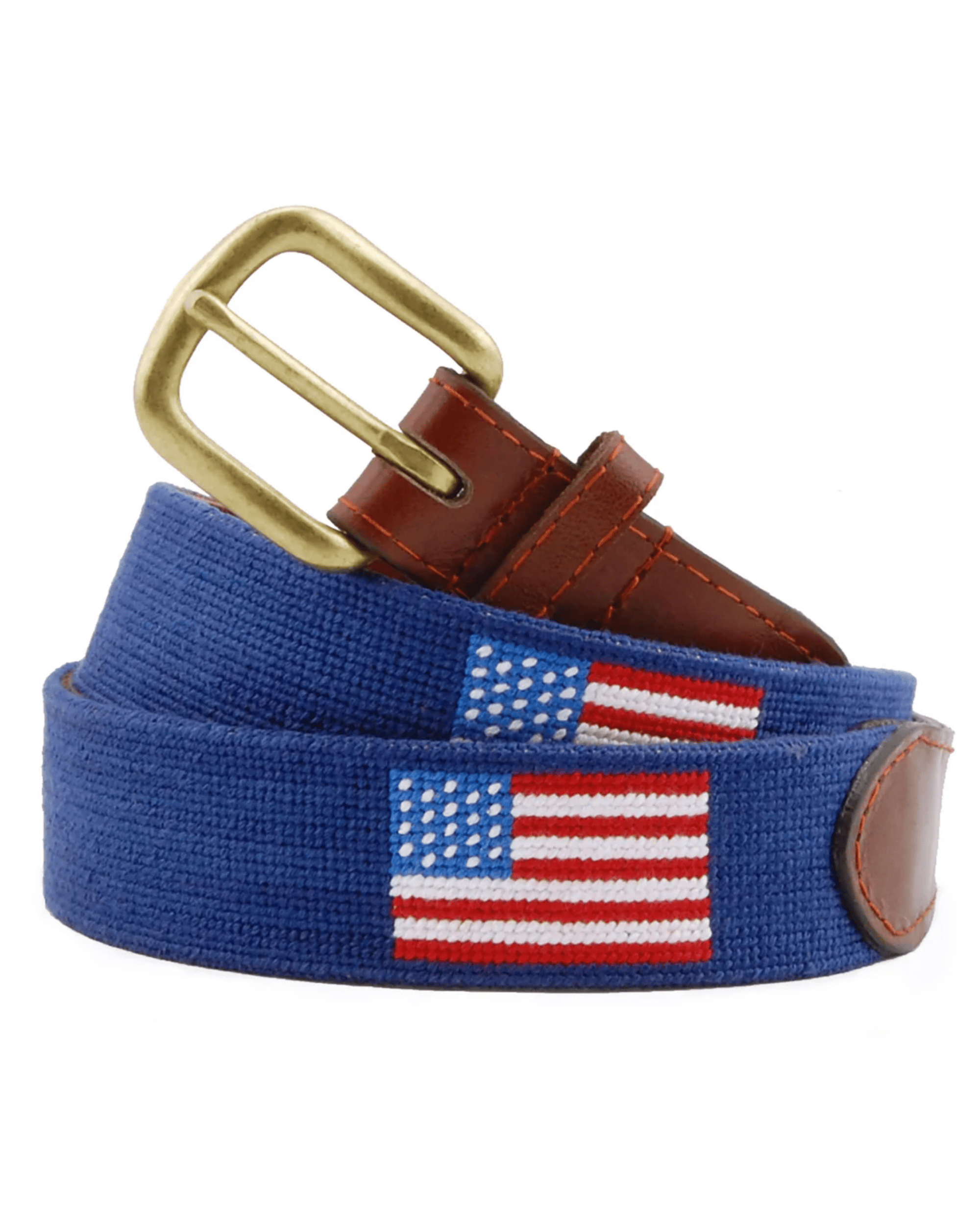 Smathers & Branson Belt American Flag Needlepoint Belt