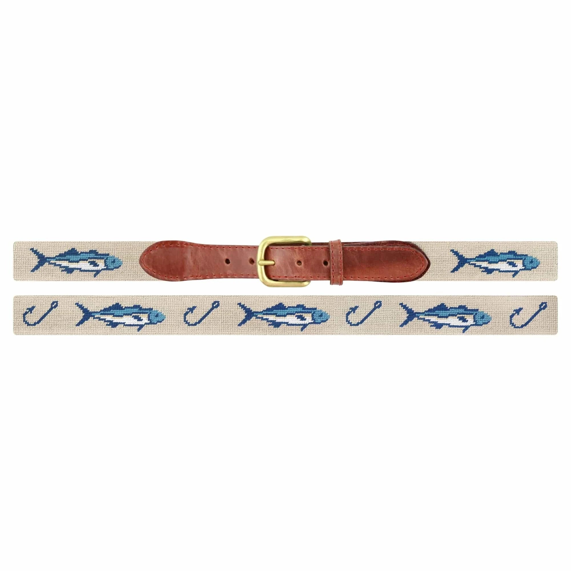 Smathers & Branson Belt Azul Fish Belt (Light Khaki)