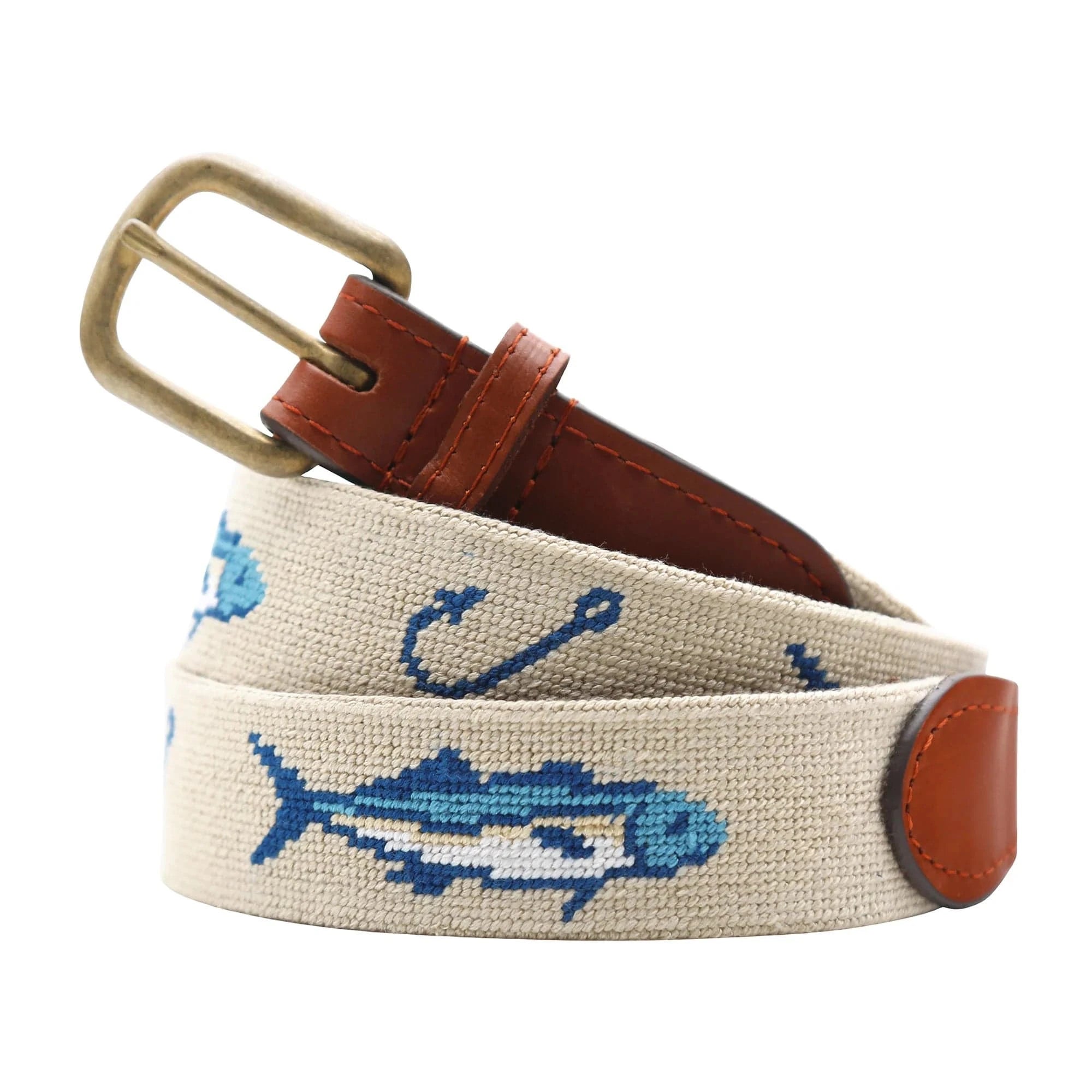 Smathers & Branson Belt Azul Fish Belt (Light Khaki)