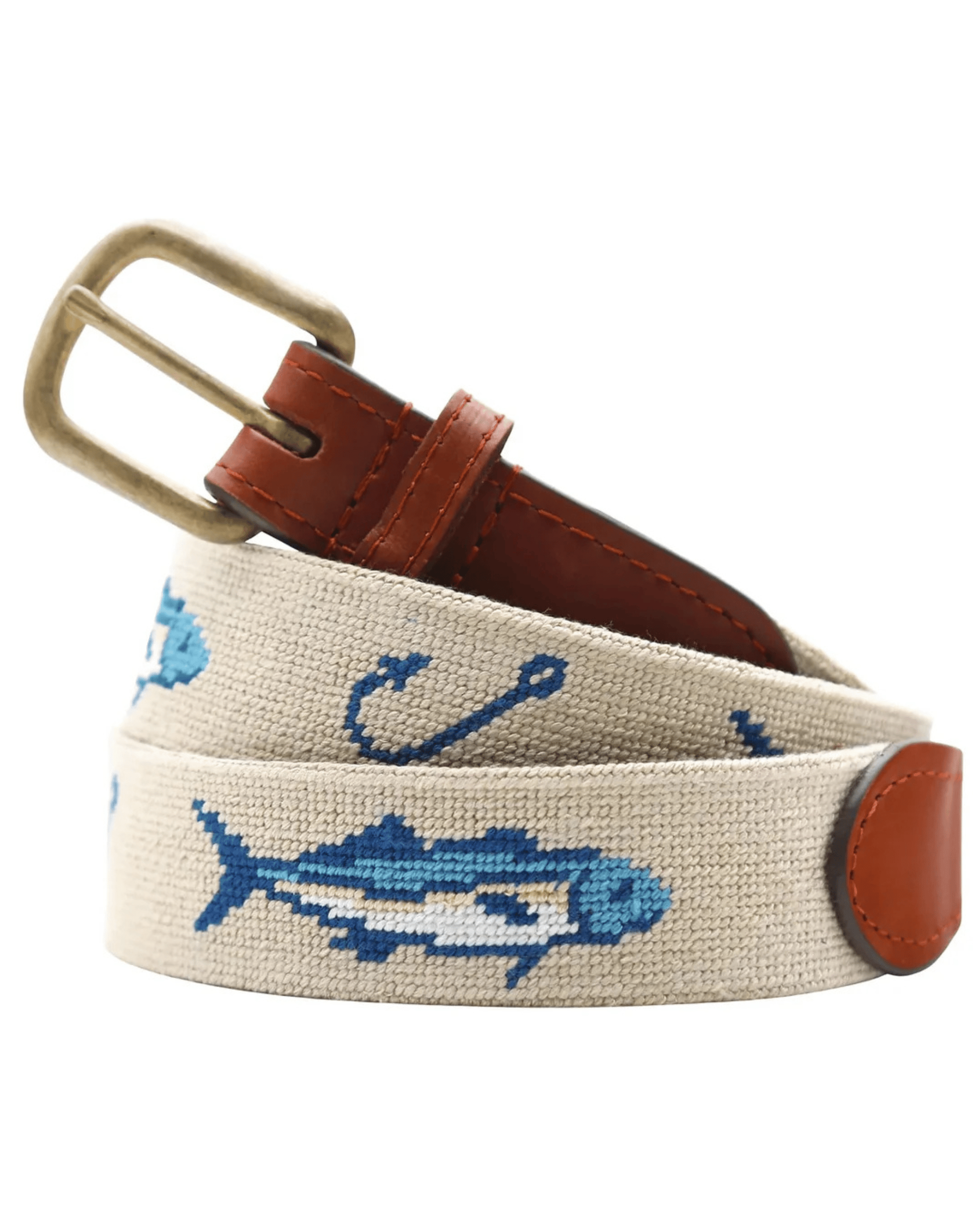 Smathers & Branson Belt Azul Fish Belt (Light Khaki)