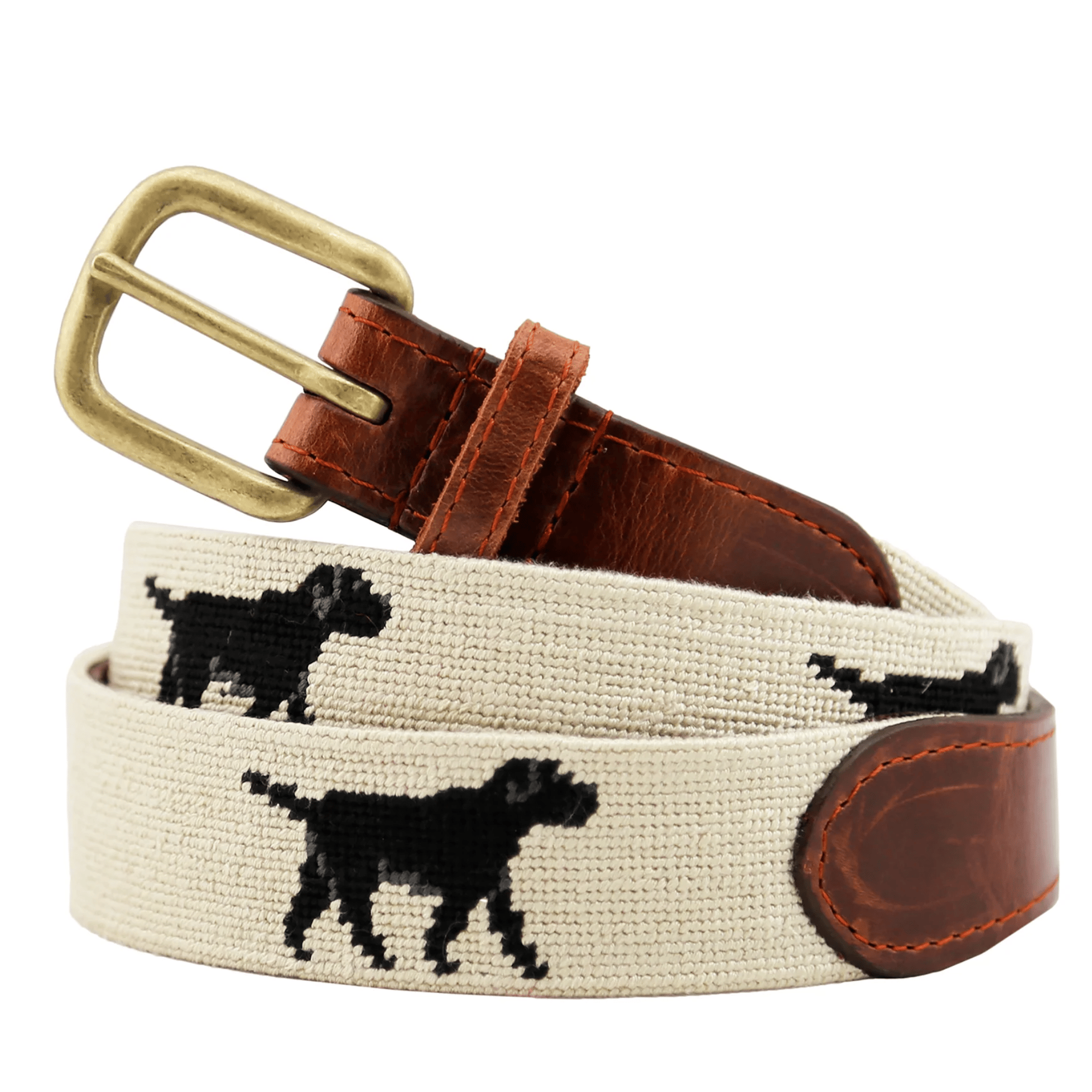 Smathers & Branson Belt Black Lab Needlepoint Belt
