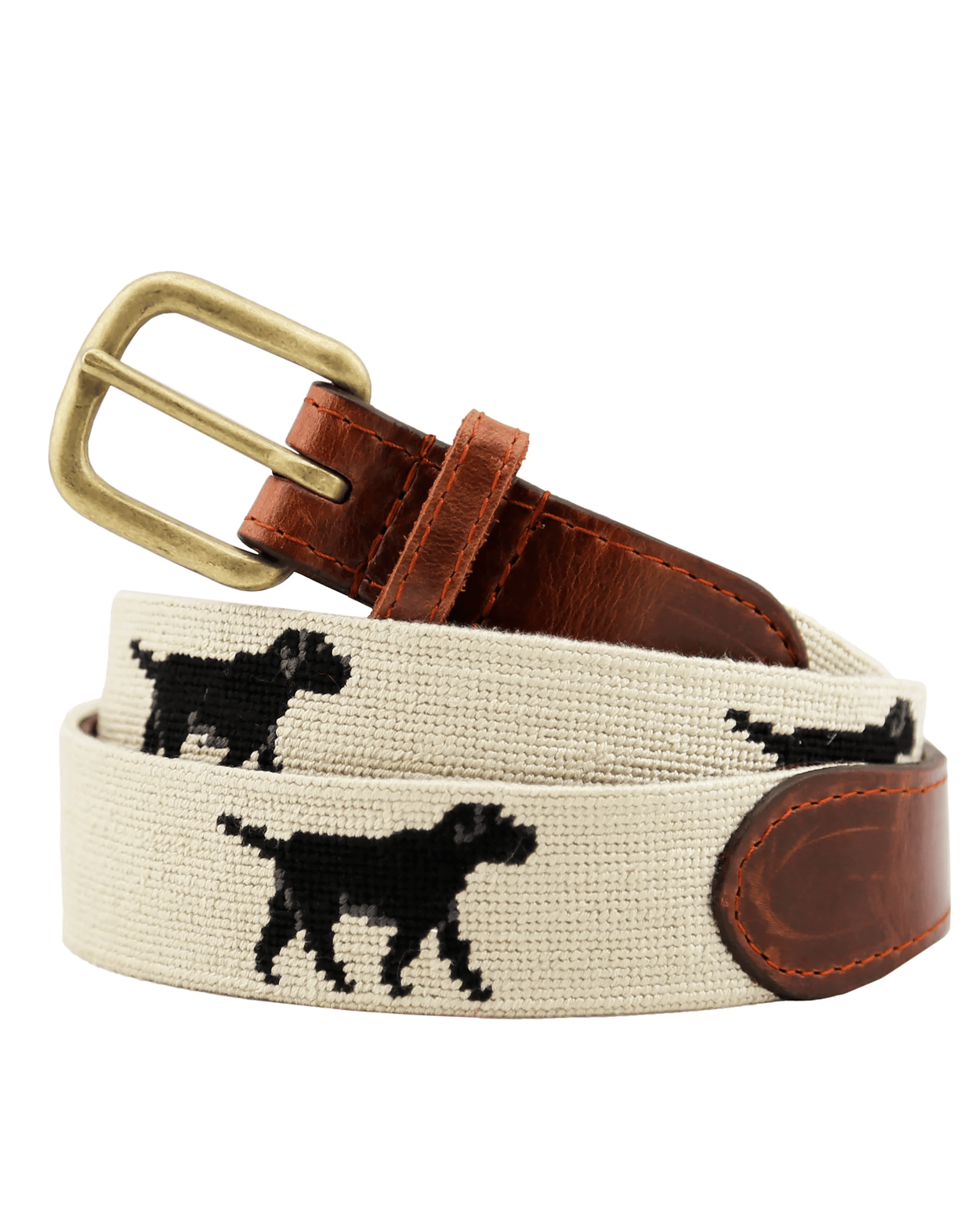 Smathers & Branson Belt Black Lab Needlepoint Belt
