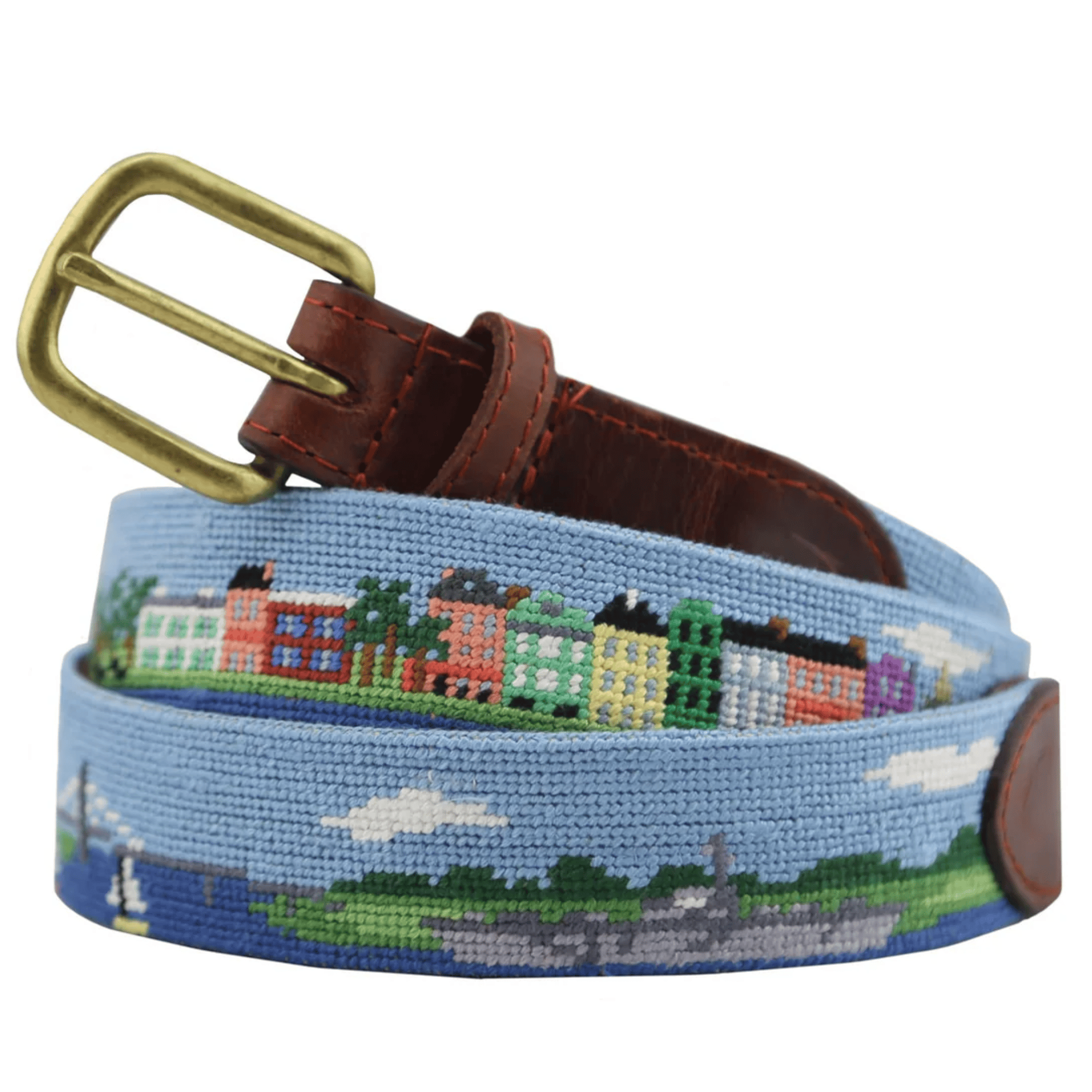 Smathers & Branson Belt Charleston Scene Needlepoint Belt