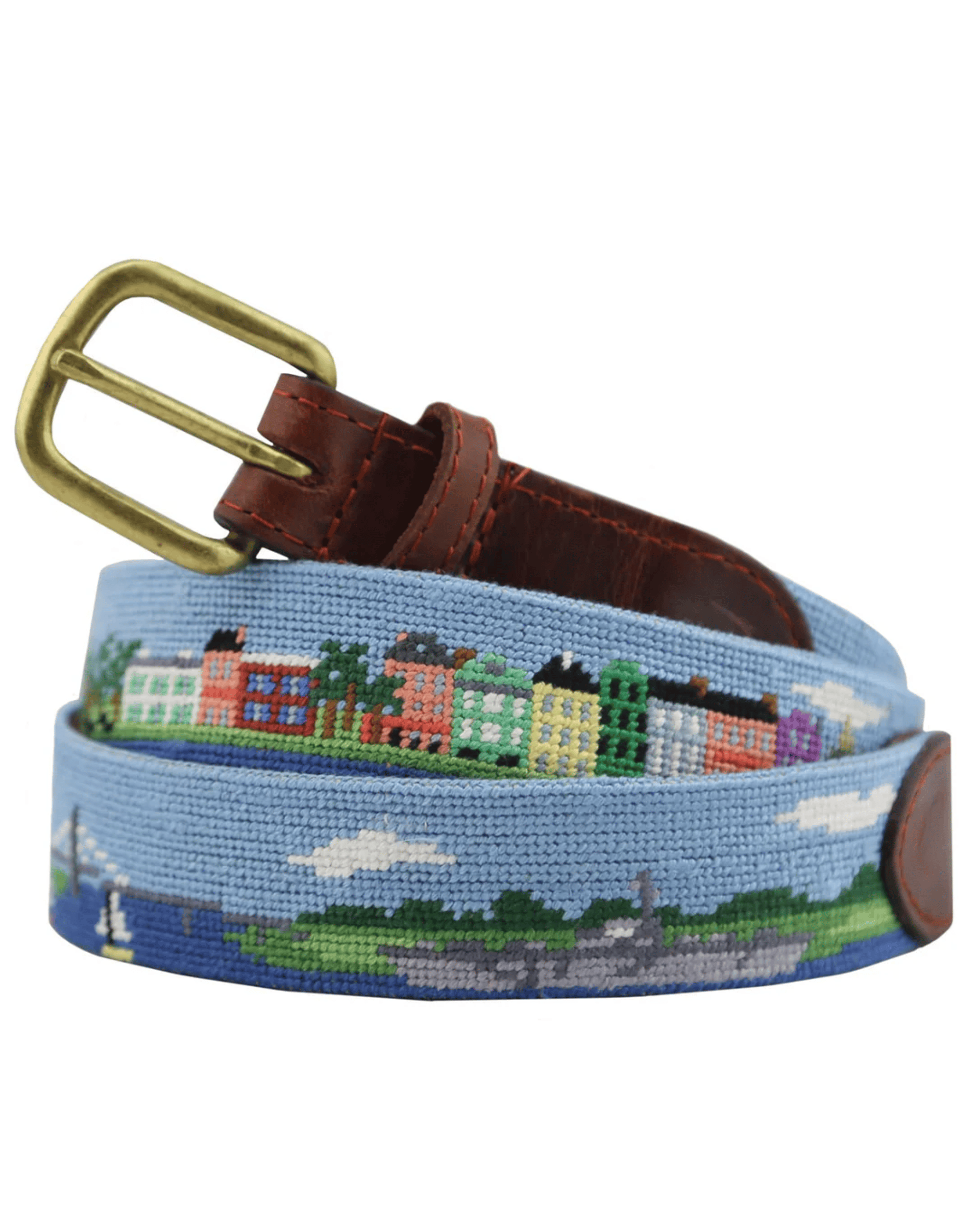Smathers & Branson Belt Charleston Scene Needlepoint Belt