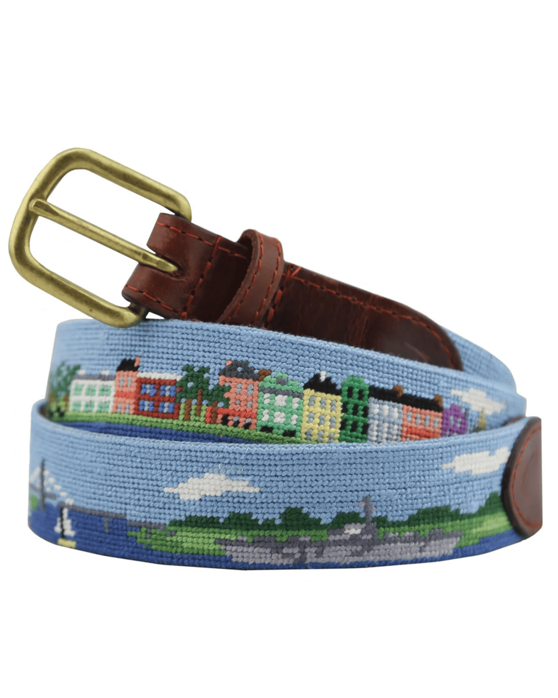 Smathers & Branson Belt Charleston Scene Needlepoint Belt