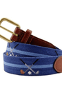 Smathers & Branson Belt Crossed Clubs Needlepoint Belt