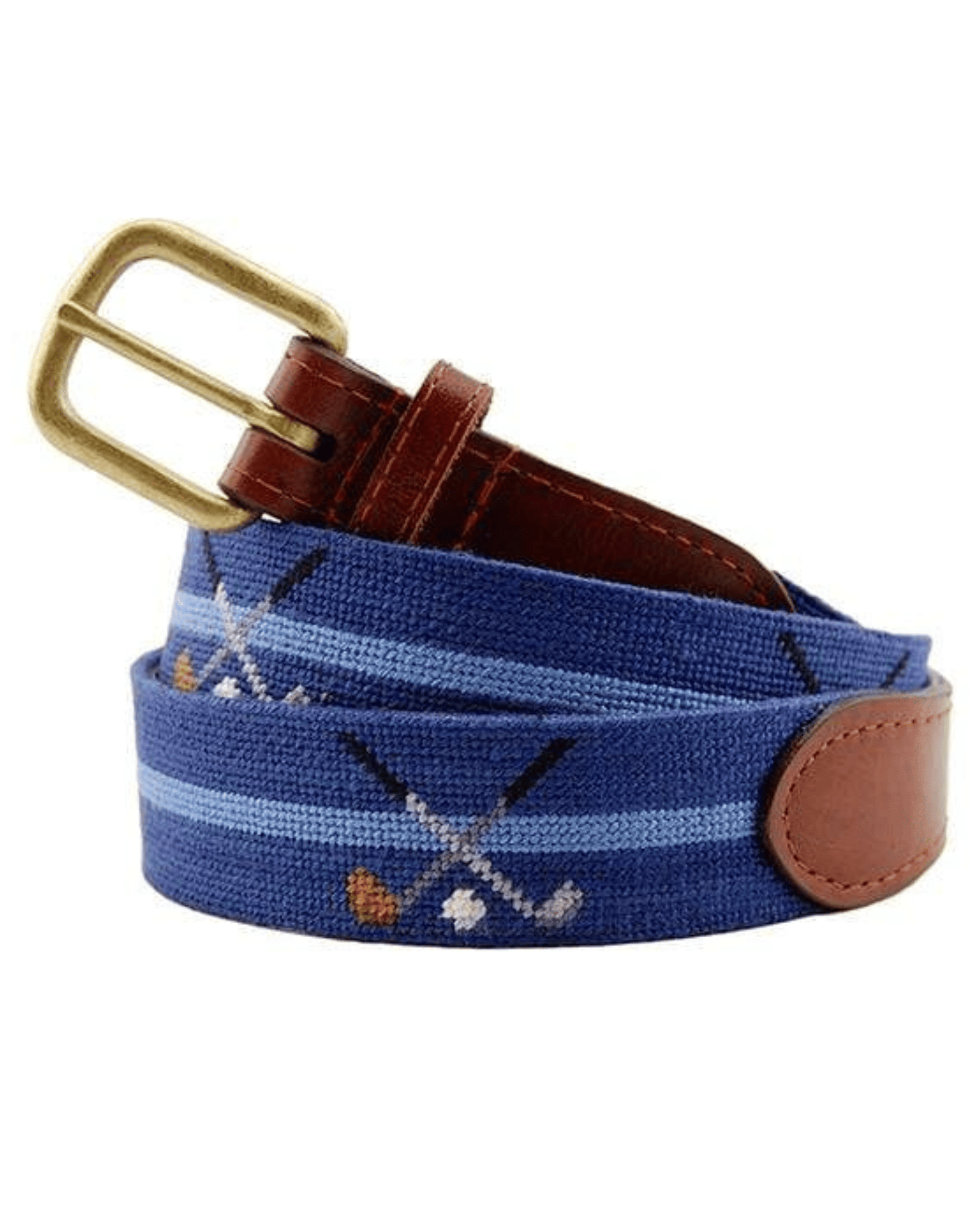 Smathers & Branson Belt Crossed Clubs Needlepoint Belt