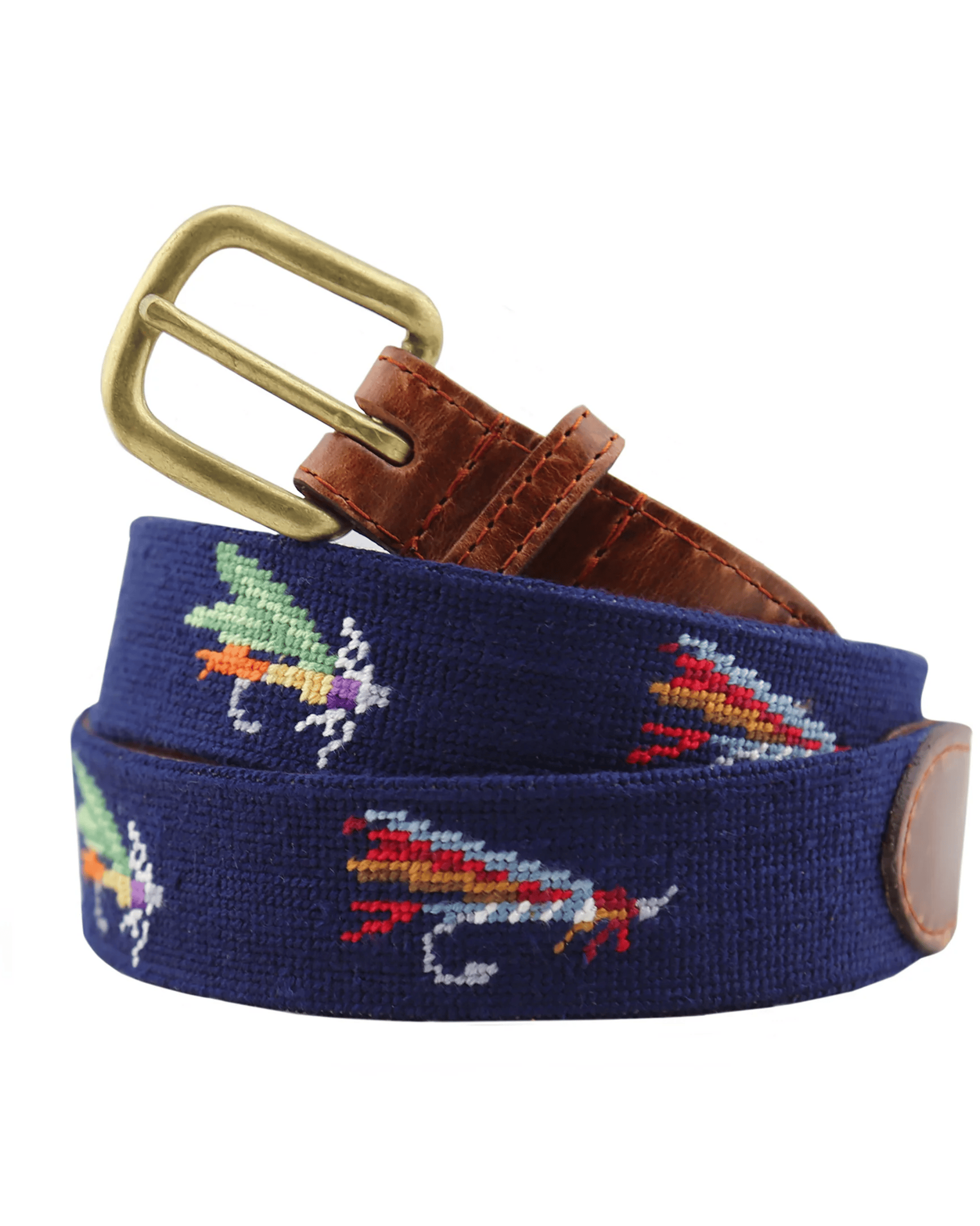 Smathers & Branson Belt Fishing Flies Needlepoint Belt