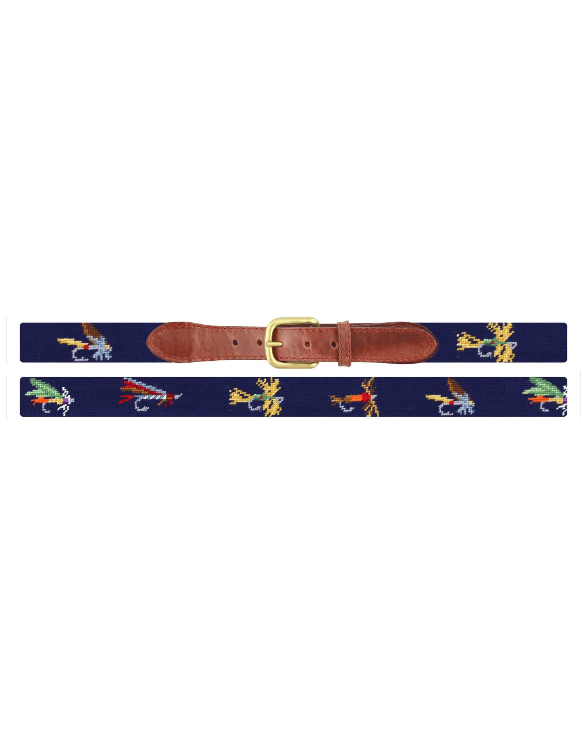 Smathers & Branson Belt Fishing Flies Needlepoint Belt