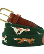 Smathers & Branson Belt Fox Chase Needlepoint Belt in Deep Hunter