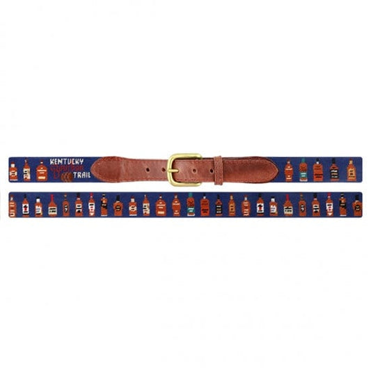 Smathers & Branson Belt Kentucky Bourbon Trail Bottles Needlepoint Belt