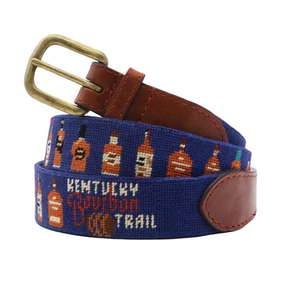 Smathers & Branson Belt Kentucky Bourbon Trail Bottles Needlepoint Belt
