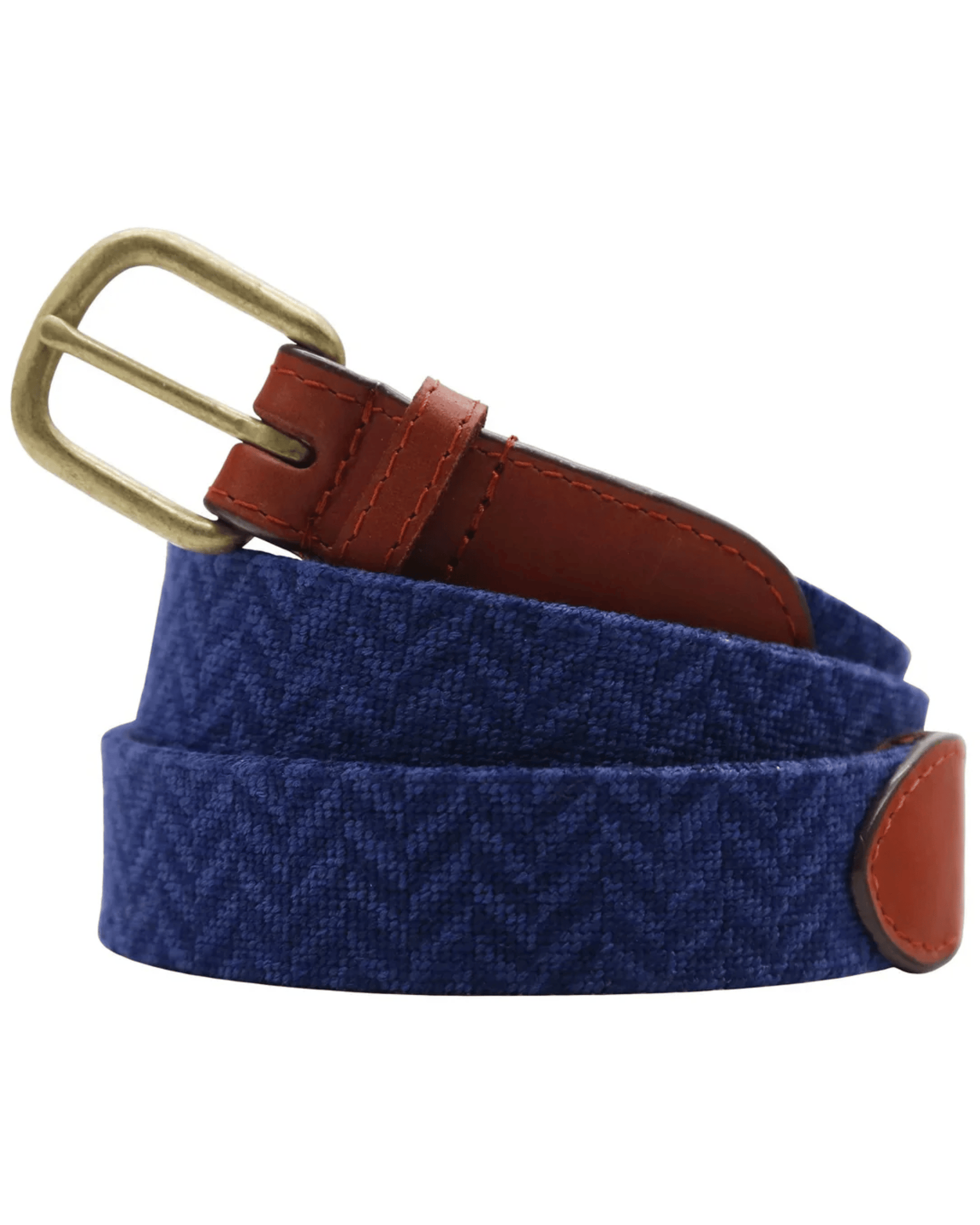 Smathers & Branson Belt Navy Herringbone Belt