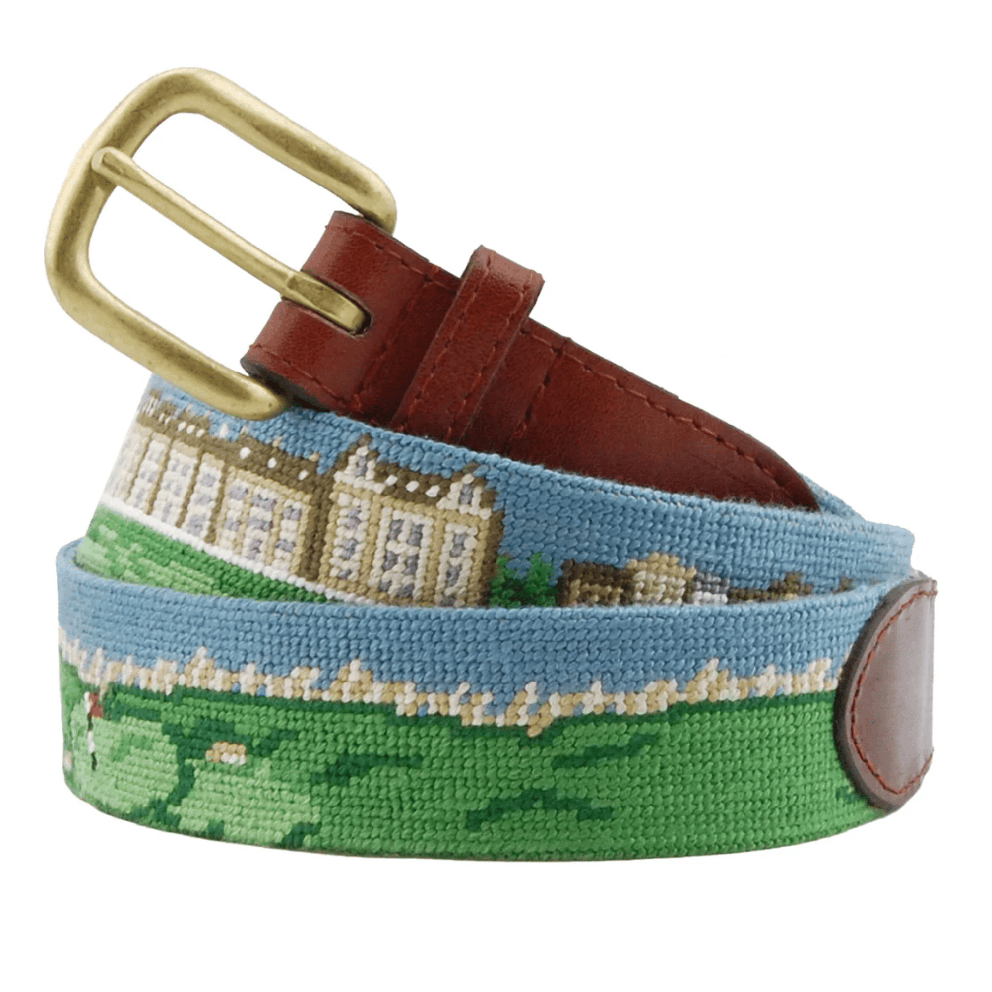 Smathers & Branson Old Course Needlepoint Belt – M. Dumas and Sons