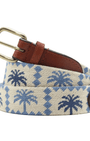 Smathers & Branson Belt Palms Belt (Light Khaki-Steel Blue)