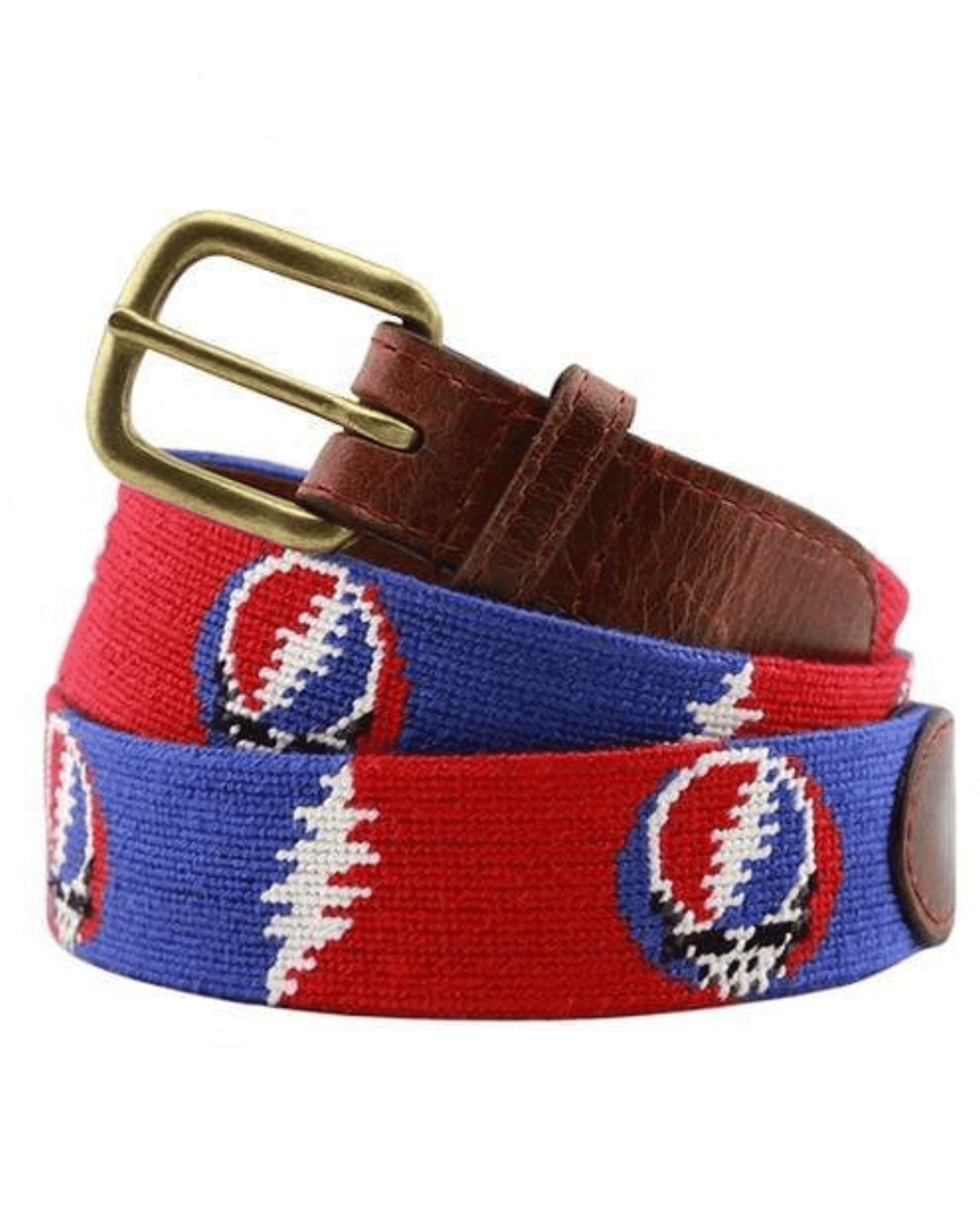 Smathers & Branson Belt Steal Your Face Bolts Needlepoint Belt
