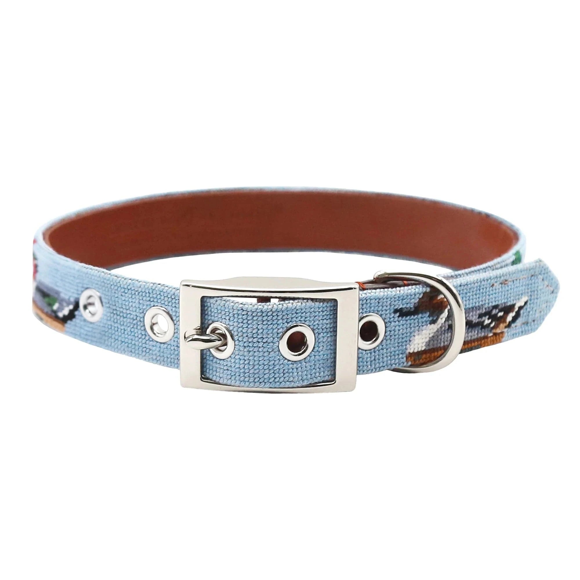 Smathers & Branson Dogs ANTIQUE BLUE / S/M Duck Decoys Dog Collar (Antique Blue)