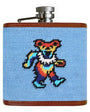 Smathers & Branson Drinkwear Dancing Bears Tie Dye Flask (Light Blue)
