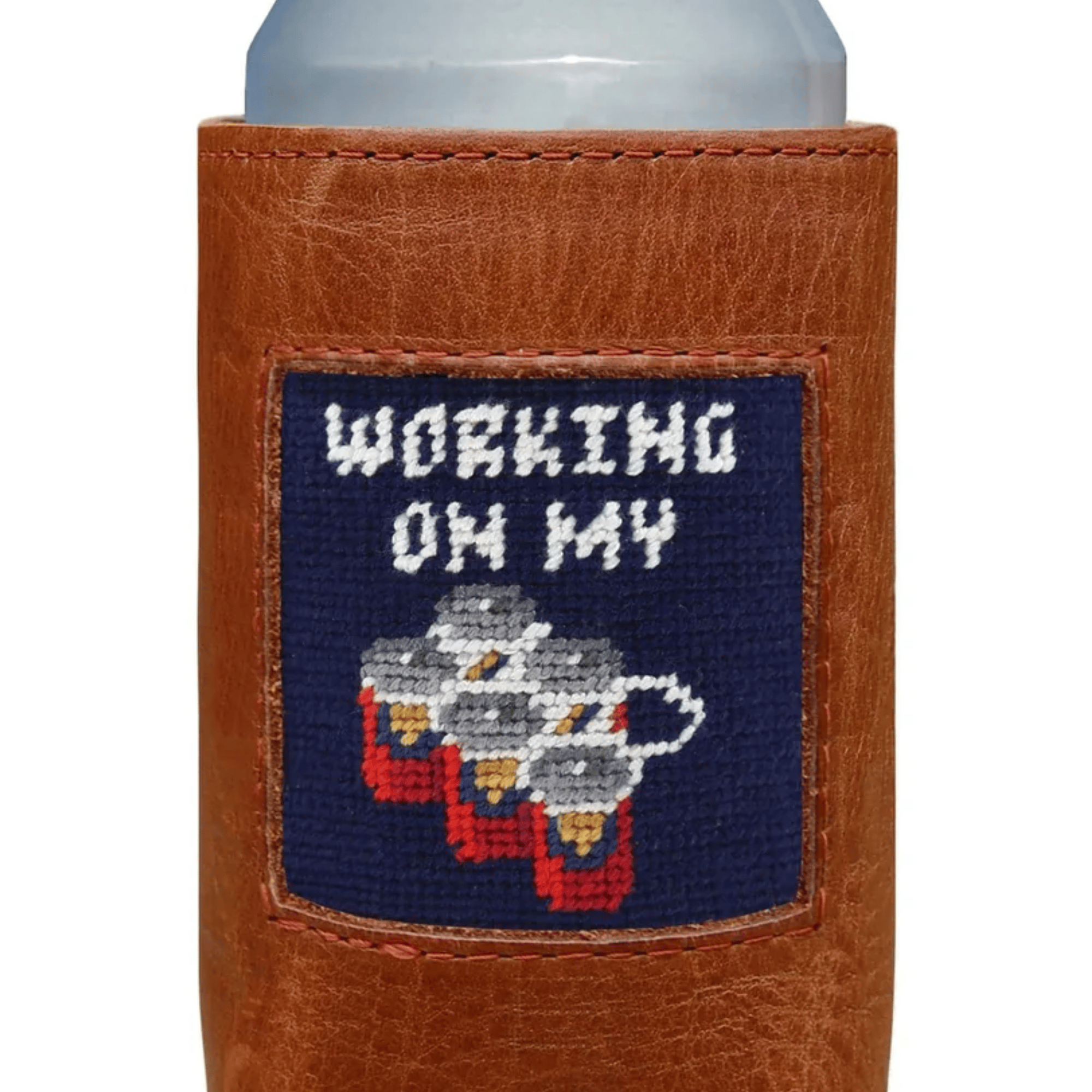 Smathers & Branson Drinkwear DARKNAVY Working On My Six Pack Can Cooler (Dark Navy)