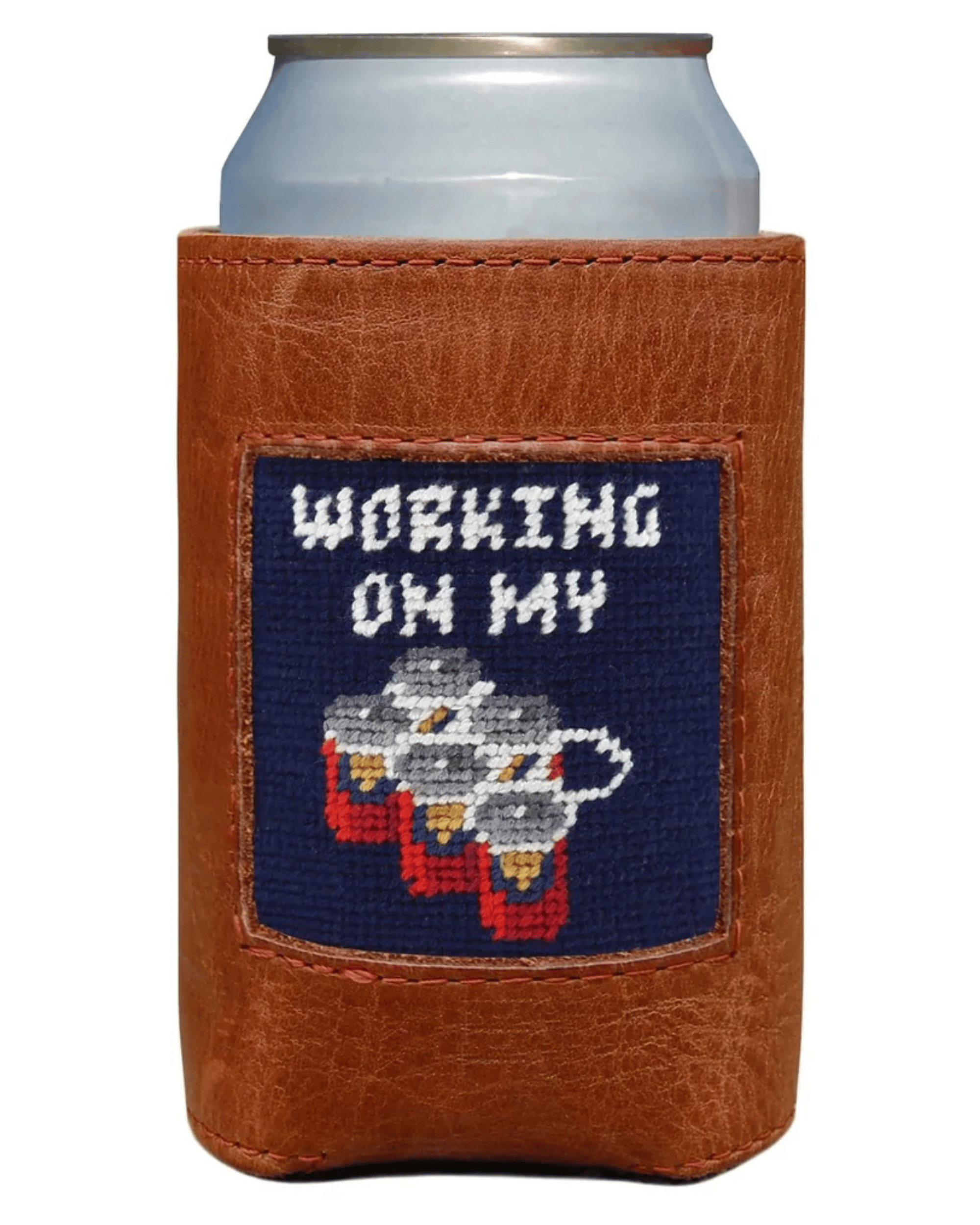 Smathers & Branson Drinkwear DARKNAVY Working On My Six Pack Can Cooler (Dark Navy)