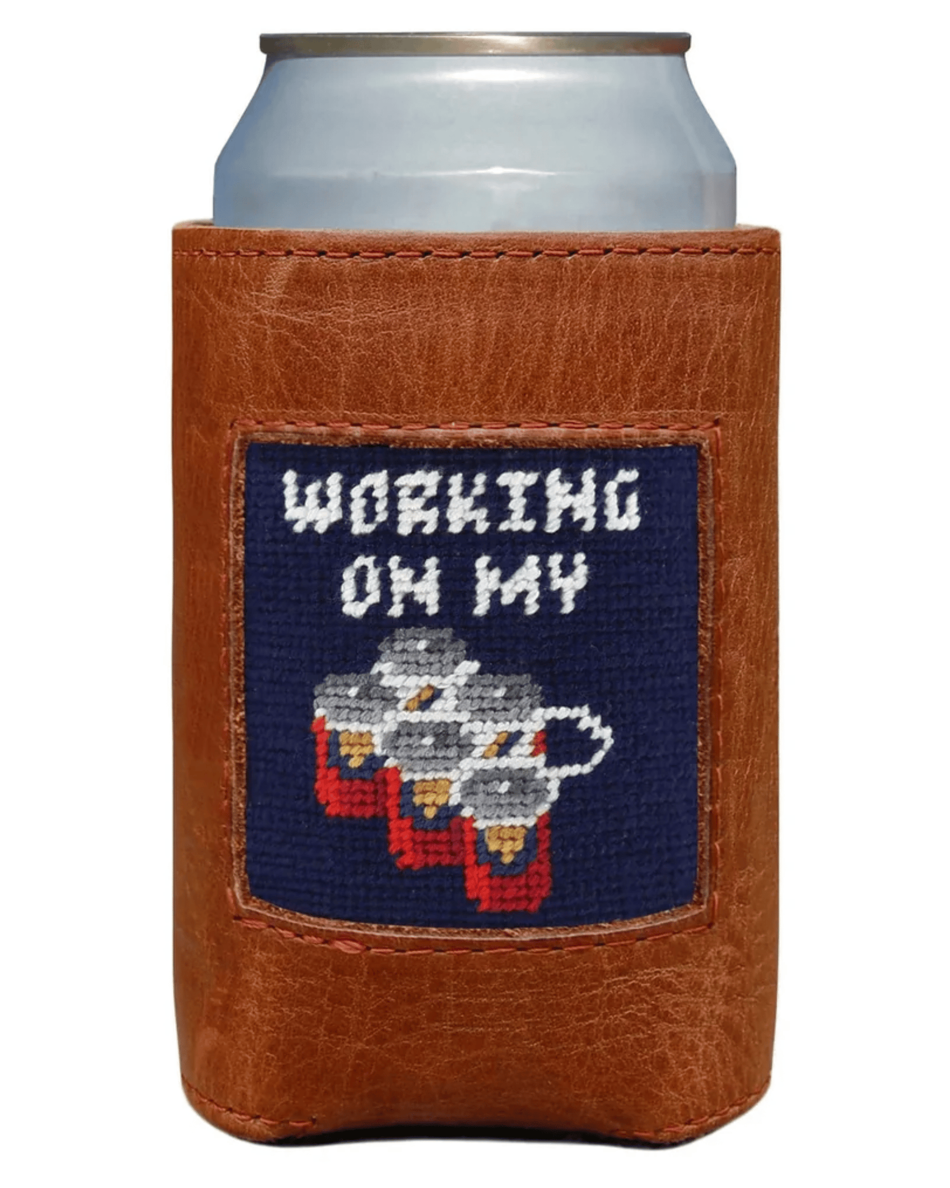 Smathers & Branson Drinkwear DARKNAVY Working On My Six Pack Can Cooler (Dark Navy)