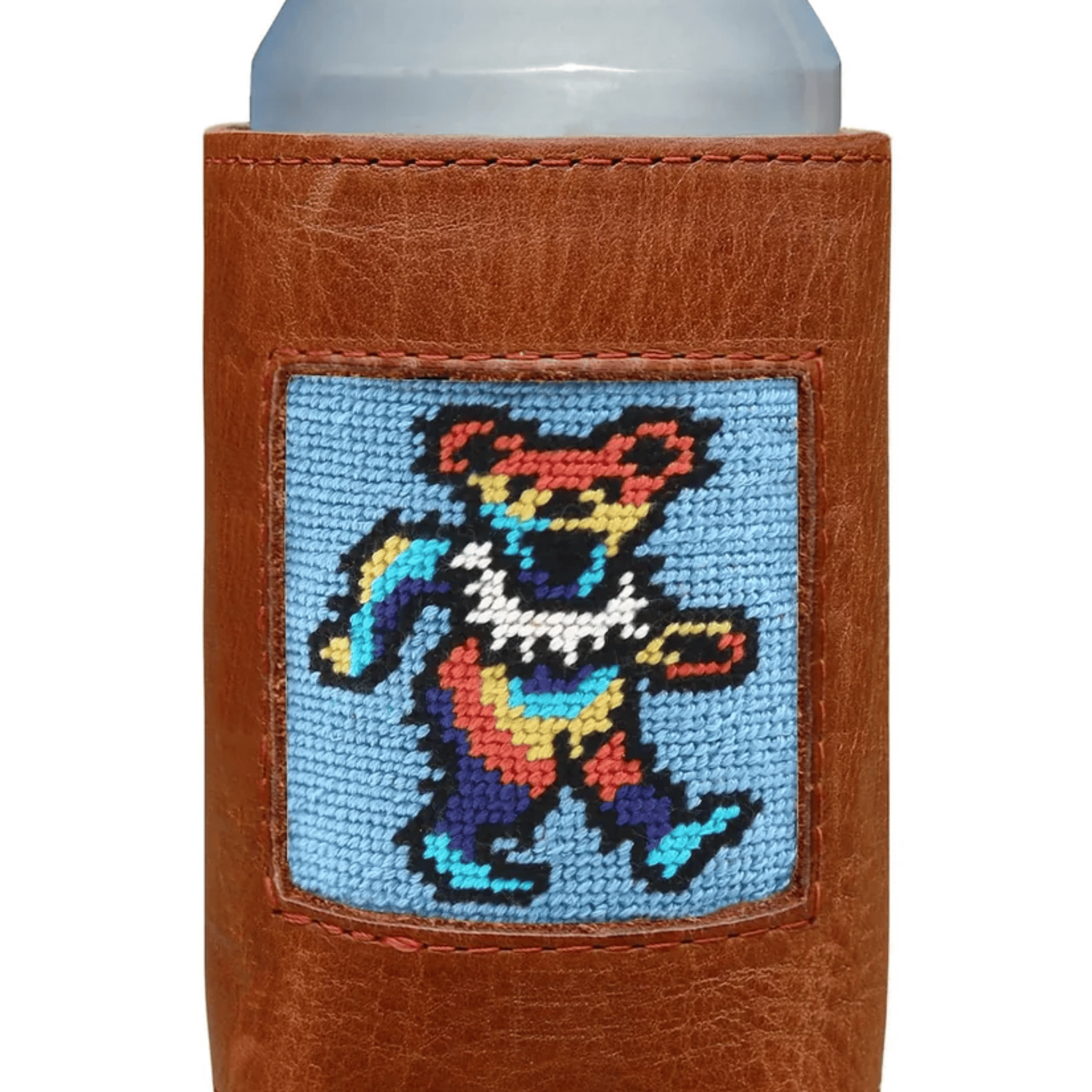 Smathers & Branson Drinkwear LIGHT BLUE Dancing Bears Tie Dye Can Cooler (Light Blue)