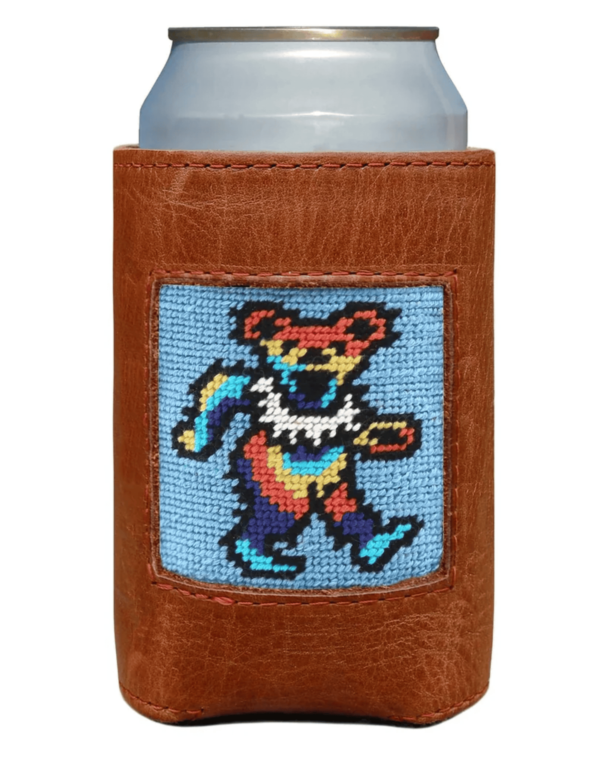 Smathers & Branson Drinkwear LIGHT BLUE Dancing Bears Tie Dye Can Cooler (Light Blue)