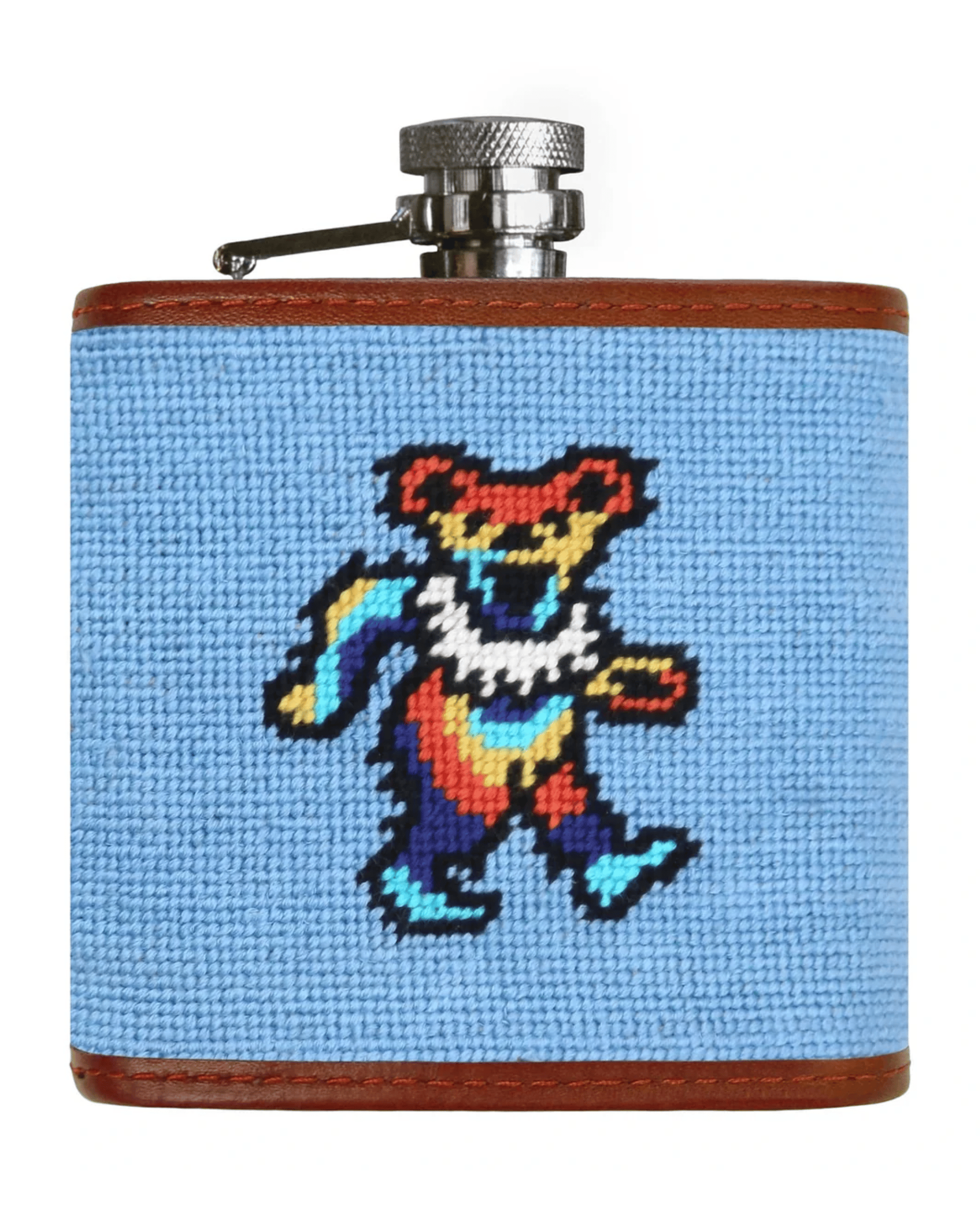 Smathers & Branson Drinkwear LIGHT BLUE Dancing Bears Tie Dye Flask (Light Blue)