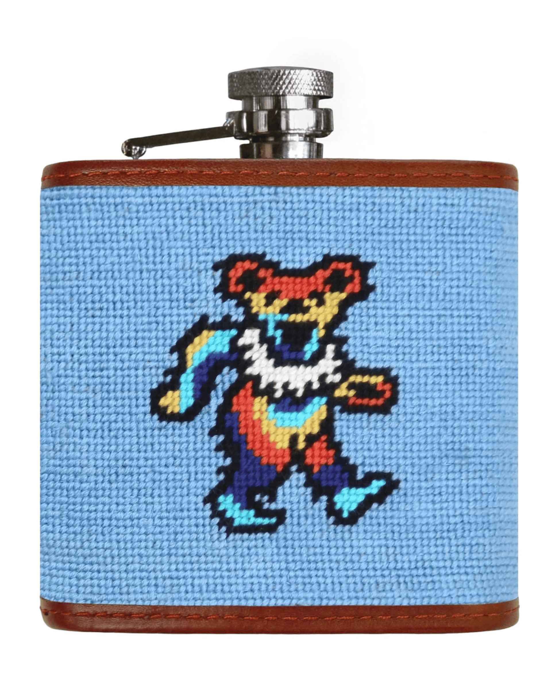 Smathers & Branson Drinkwear LIGHT BLUE Dancing Bears Tie Dye Flask (Light Blue)