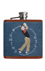 Smathers & Branson Drinkwear Swing Oil Needlepoint Flask