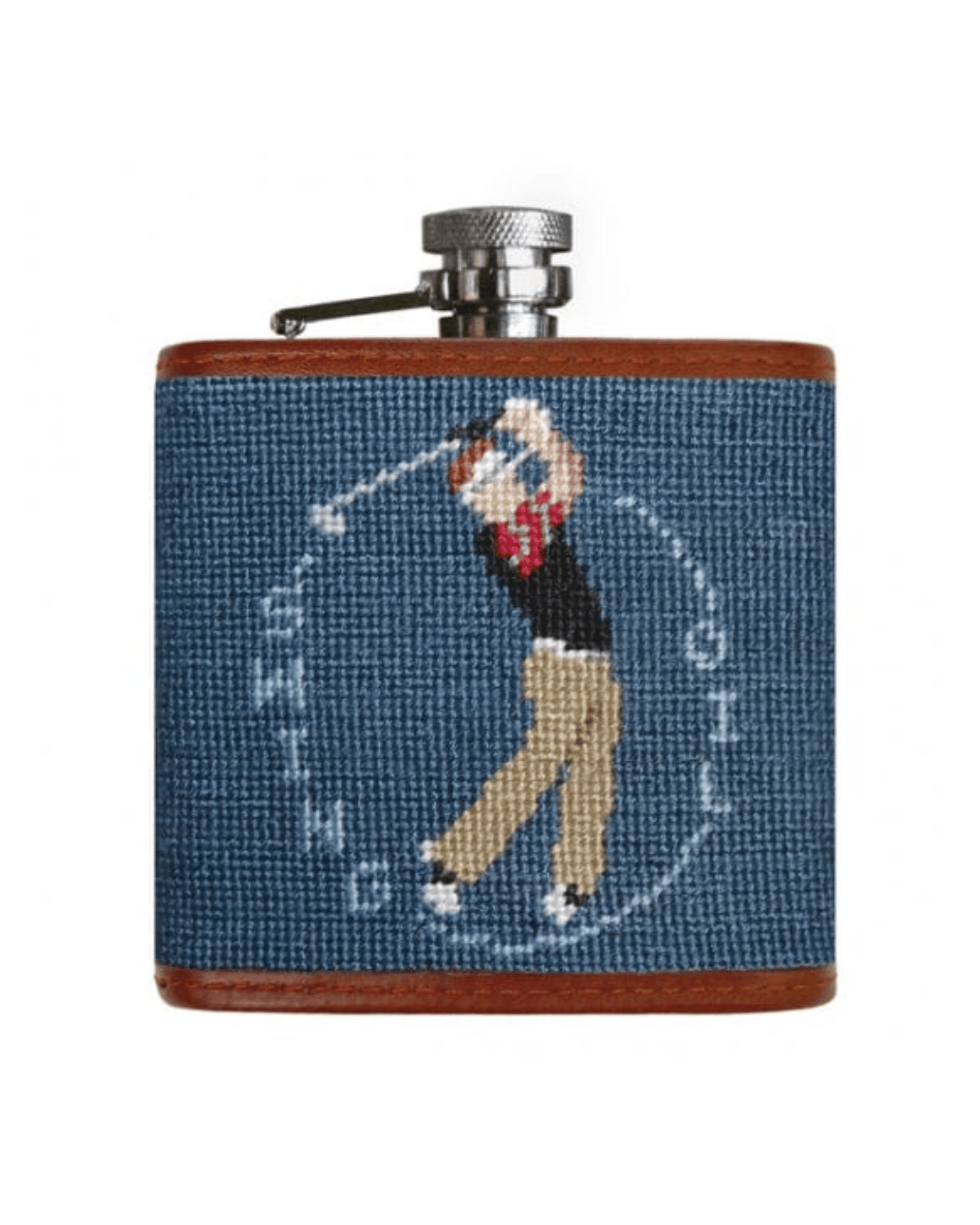 Smathers & Branson Drinkwear Swing Oil Needlepoint Flask