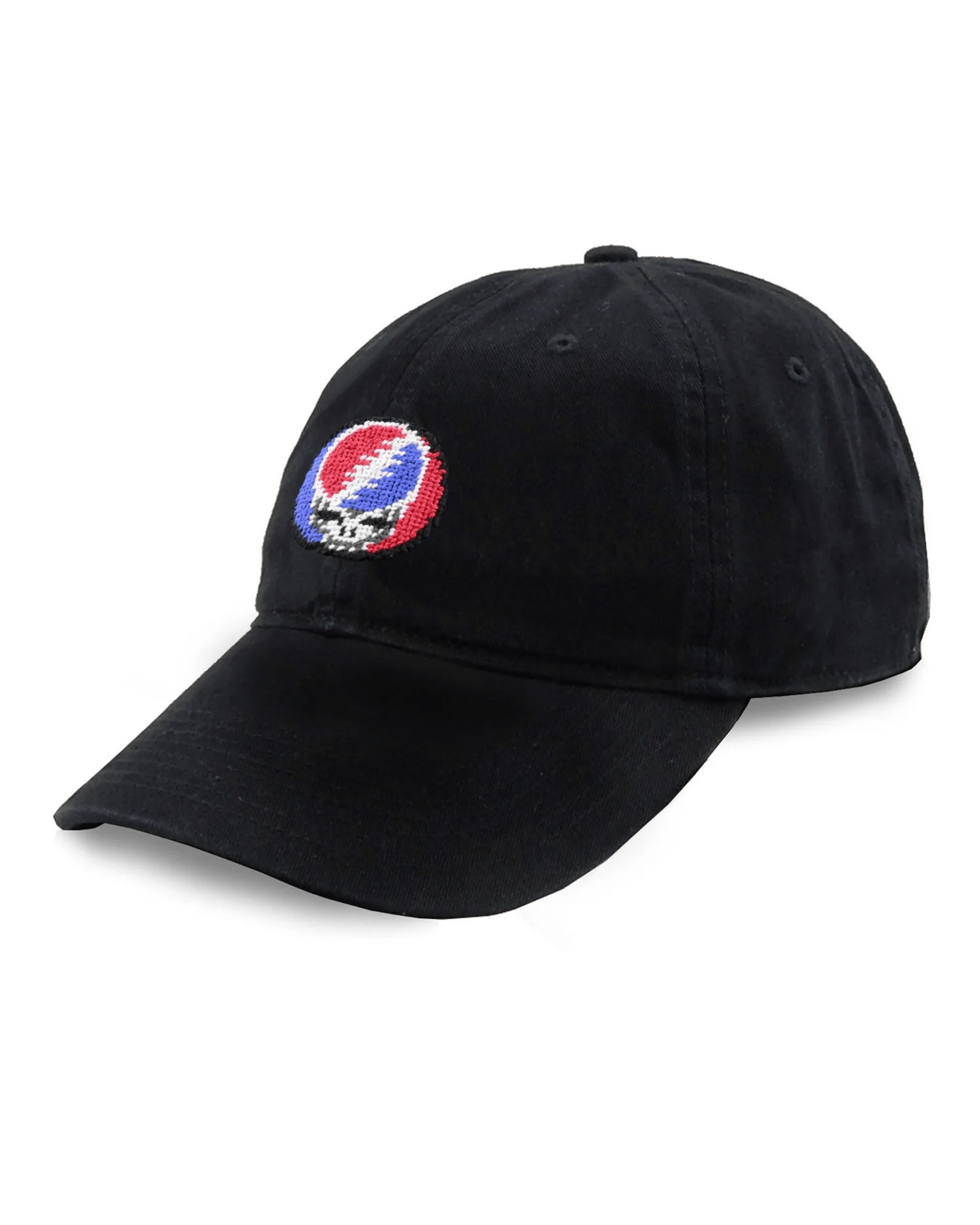 Smathers & Branson Hats BLACK Steal Your Face Needlepoint Baseball Hat