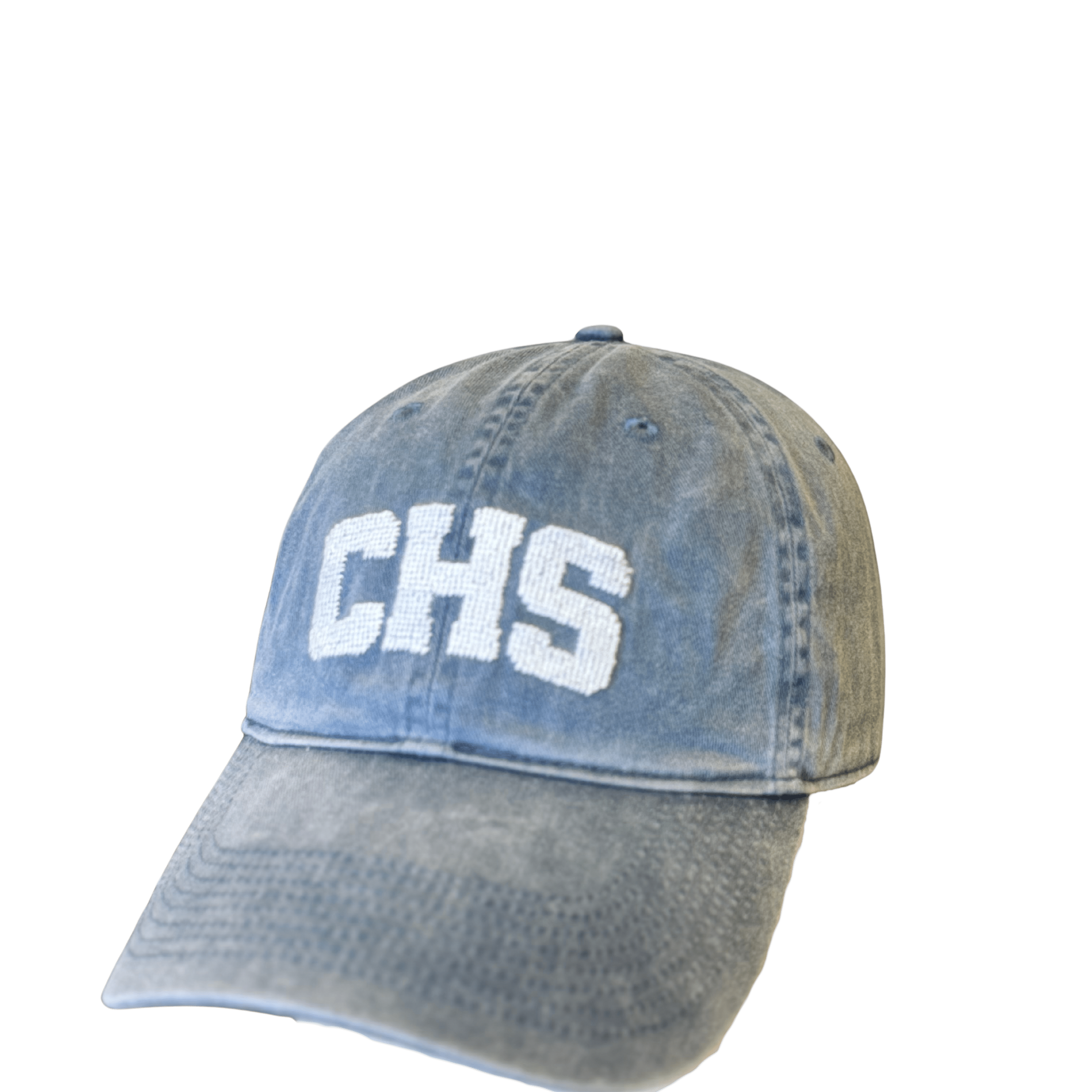 Smathers & Branson Hats "CHS" Needlepoint Hat (Steel Blue w/ White)