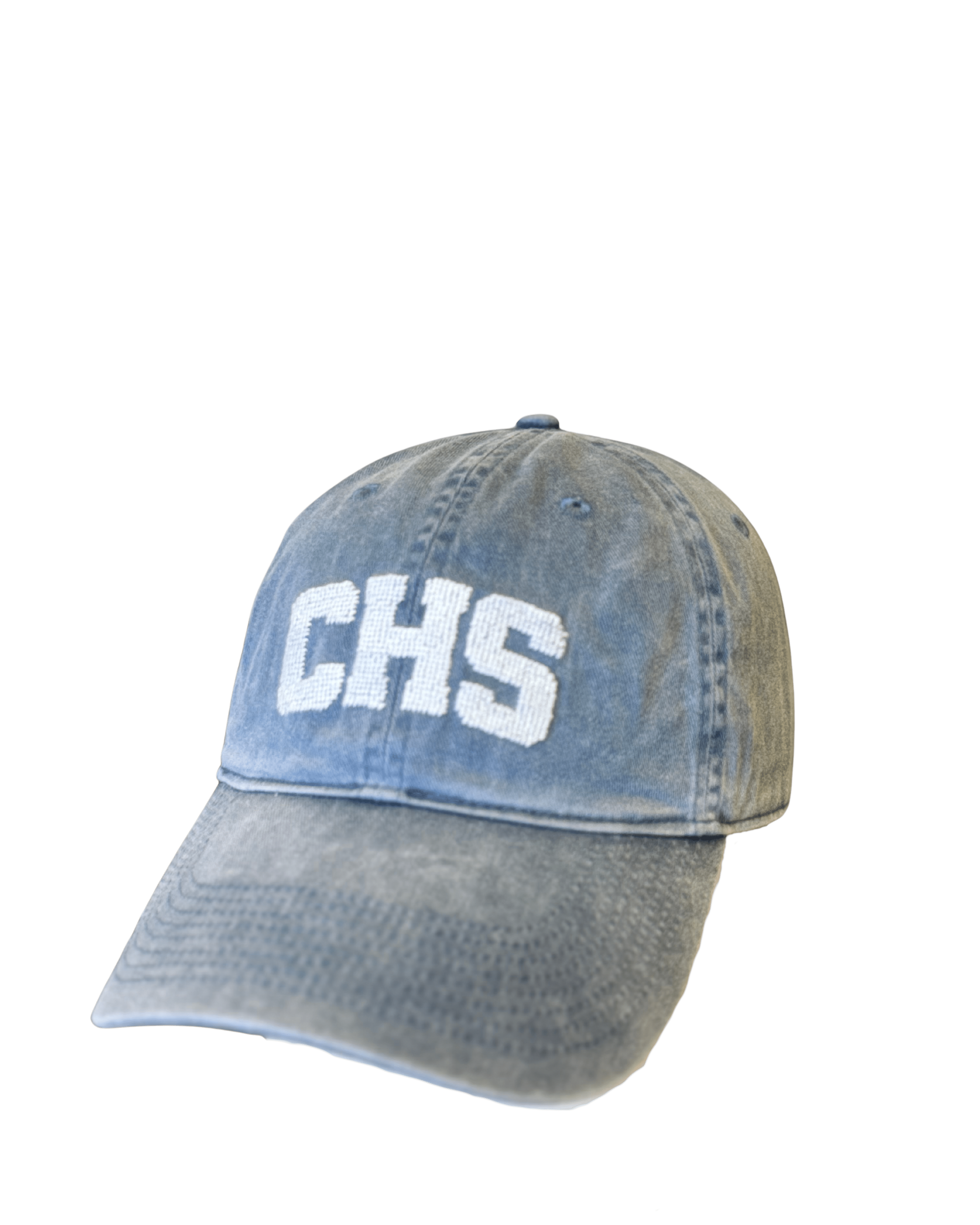 Smathers & Branson Hats "CHS" Needlepoint Hat (Steel Blue w/ White)