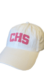Smathers & Branson Hats "CHS" Needlepoint Hat (White w/ Pink)