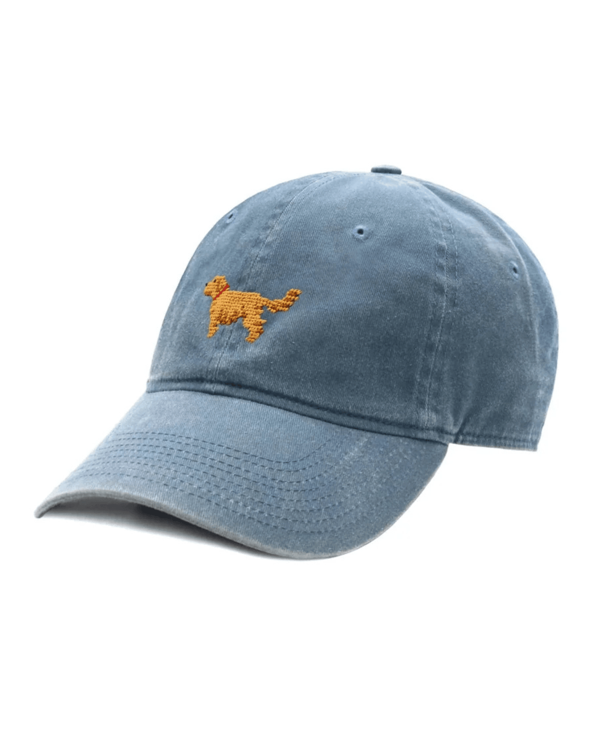 Smathers & Branson Hats STEEL BLUE Golden Retriever Needlepoint Baseball Hat