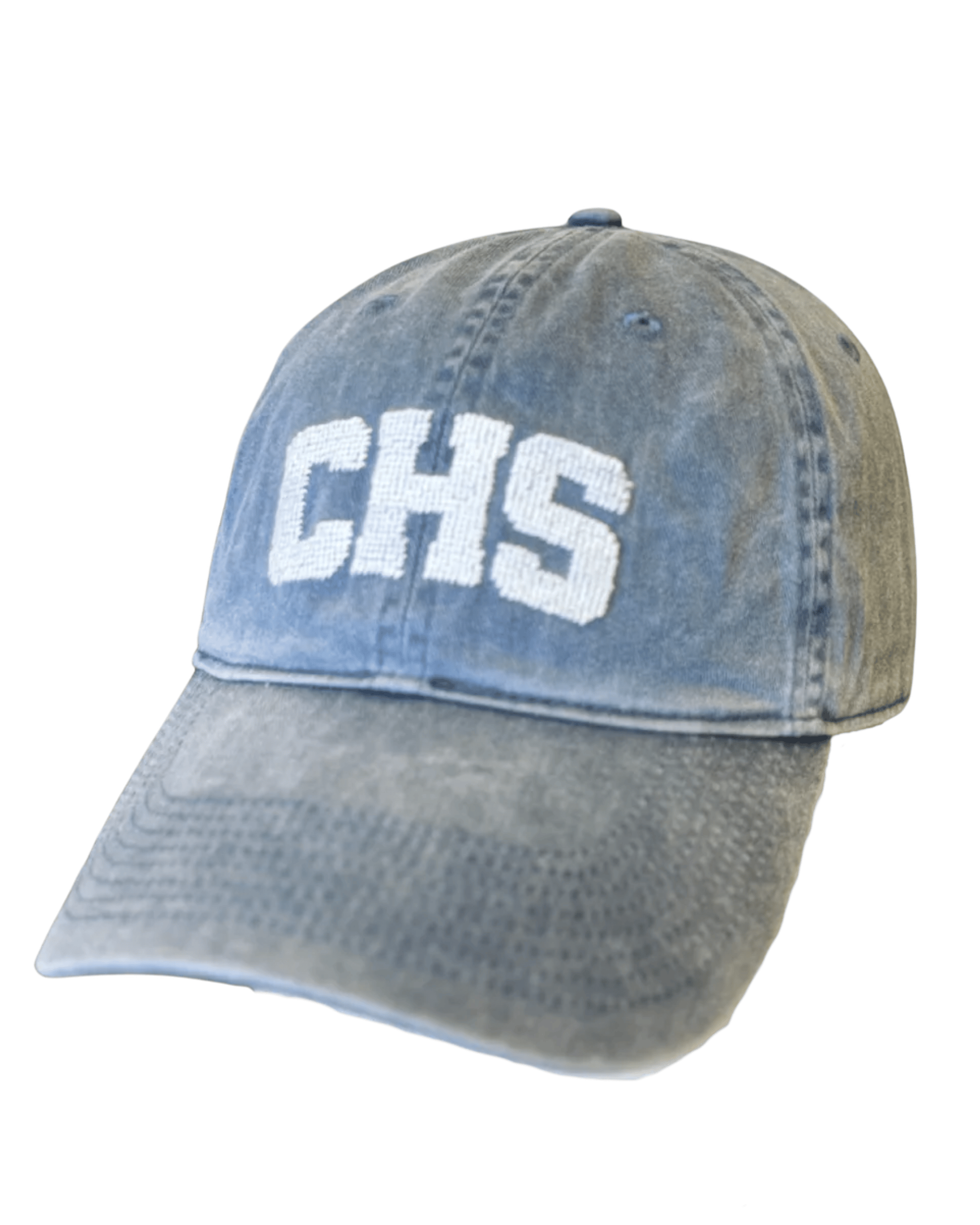 Smathers & Branson Hats STEEL BLUE W/WHITE / 1SZ "CHS" Needlepoint Hat (Steel Blue w/ White)