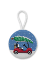 Smathers & Branson Home Christmas Golf Cart Needlepoint Ornament