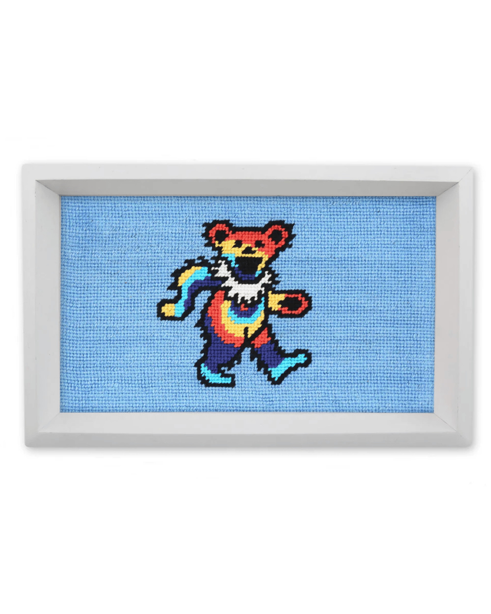 Smathers & Branson Home Grateful Dead Dancing Bears Needlepoint Valet Tray