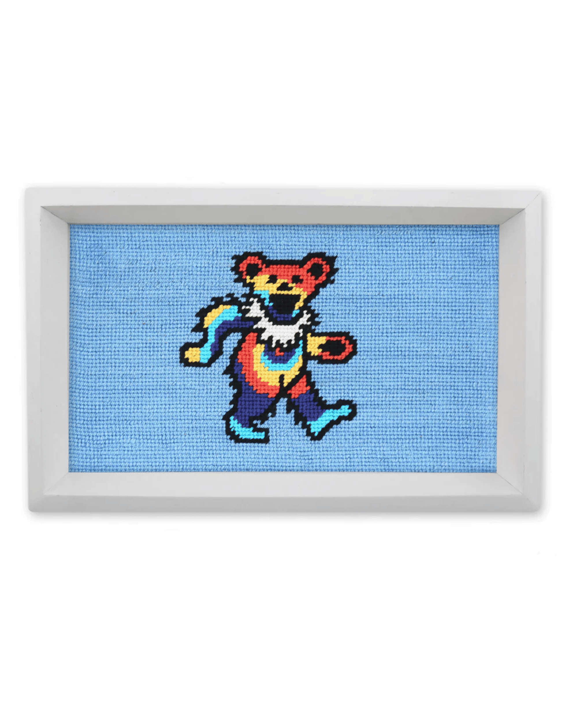 Smathers & Branson Home Grateful Dead Dancing Bears Needlepoint Valet Tray