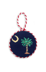 Smathers & Branson Home NAVY / OS Christmas SC Palmetto Needlepoint Ornament