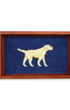 Smathers & Branson Home NAVY Yellow Lab Needlepoint Valet Tray