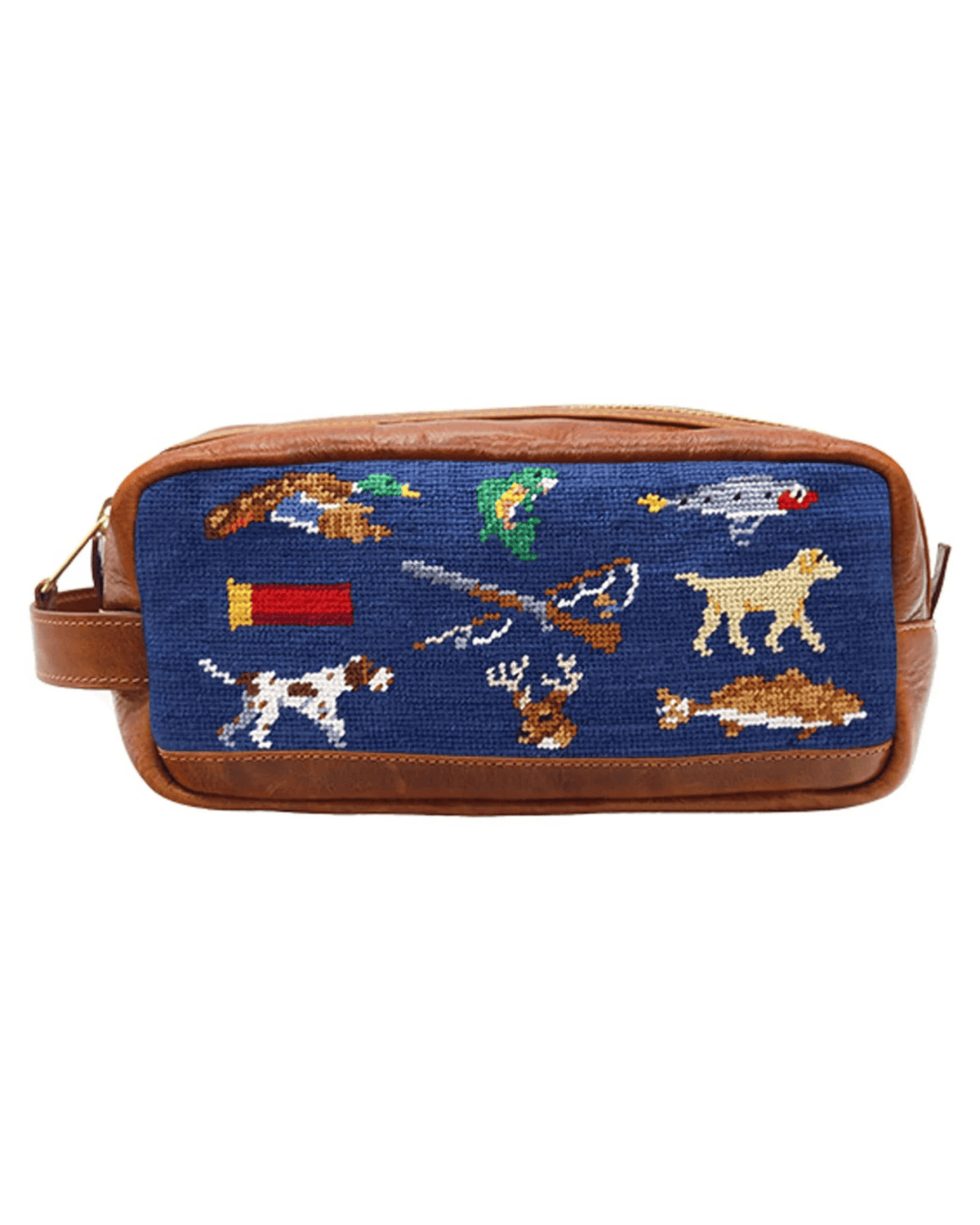 Smathers & Branson Luggage Classic Navy Southern Sportsman Pattern Toiletry Bag