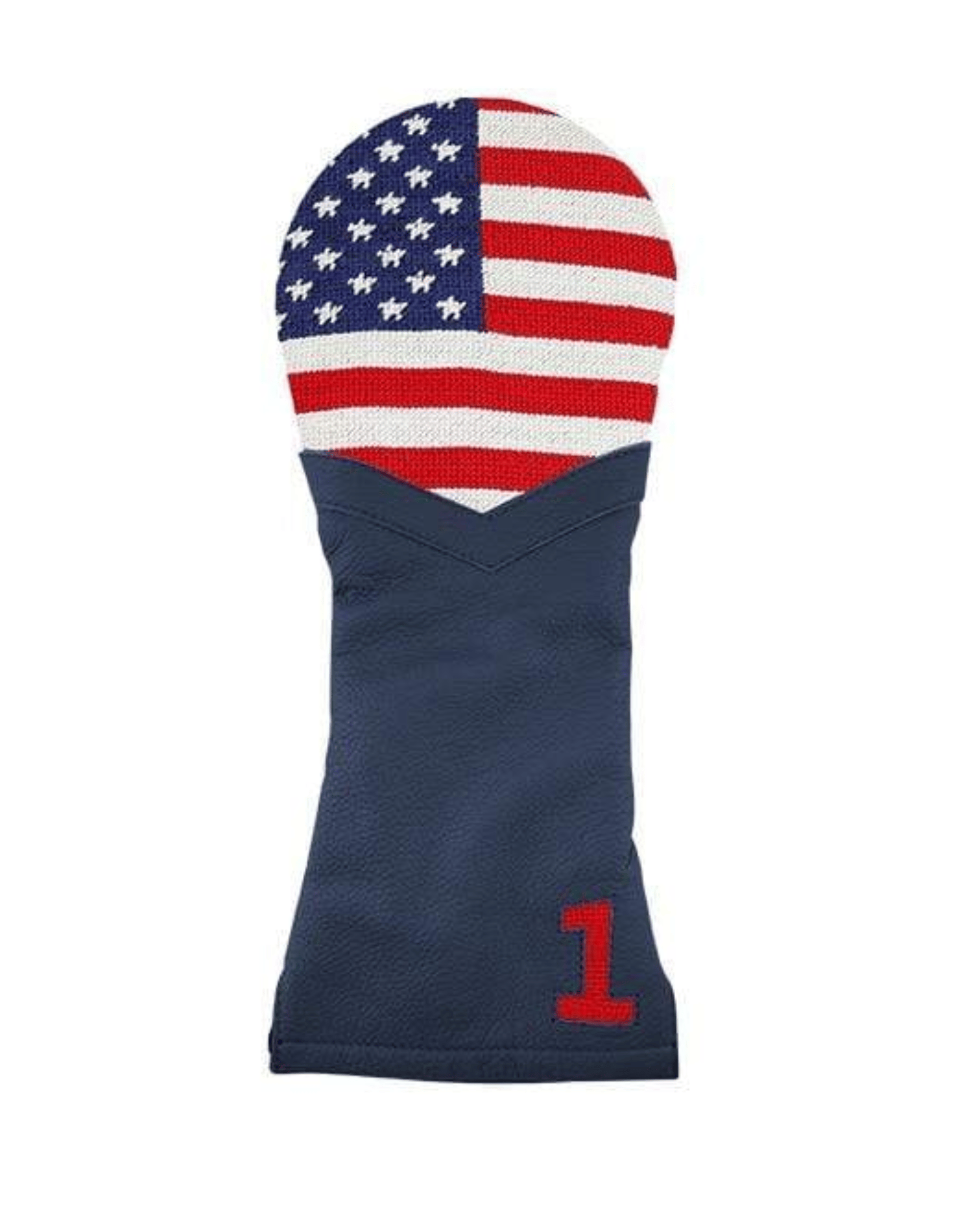 Smathers & Branson Small Leather Goods American Flag Needlepoint Driver Cover