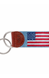 Smathers & Branson Small Leather Goods ANTIQUE BLUE American Flag Key Fob (Antique Blue)